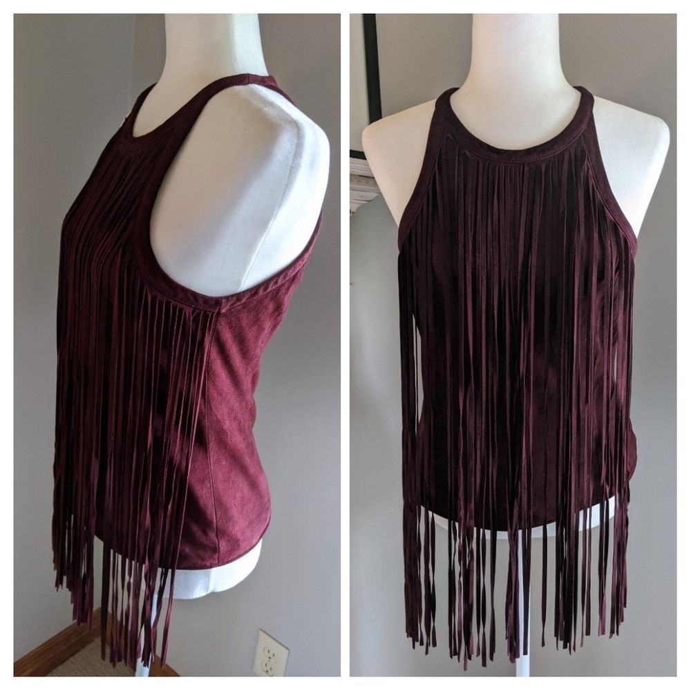 Authentic Suede Fringed top. Cusp by Neiman Marcus.